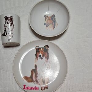 1960's Vintage Lassie Melamine set